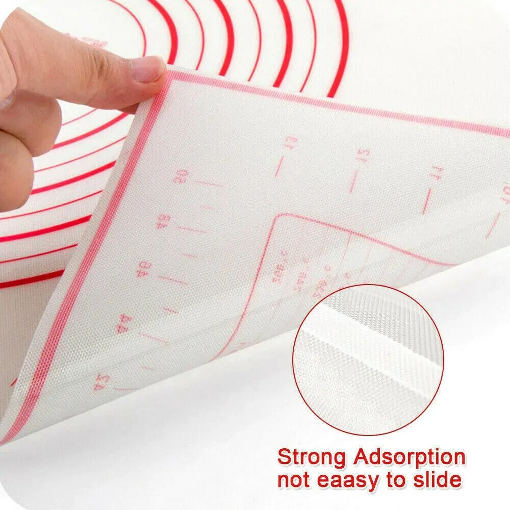 X Large Silicone Pastry Mat Thick Non Stick Baking Mat with Measurement 40*60 cm Fondant Mat Counter Mat Dough Rolling Mat Oven Liner Pie Crust Mat Price