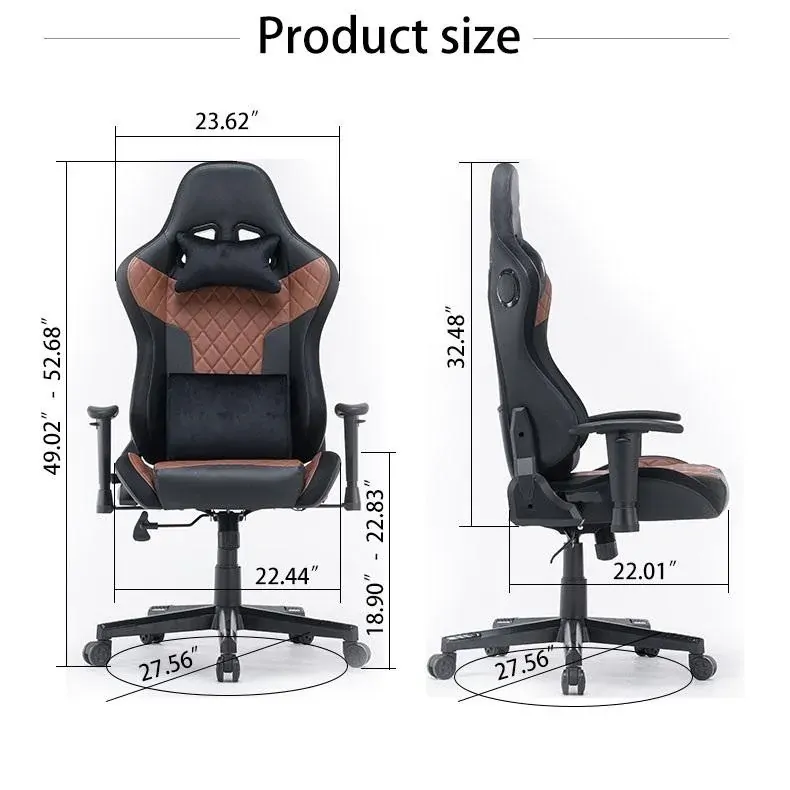 7 RGB Lights Bluetooth Speaker Gaming Chair Ergonomic Racing chair 165° Reclining Gaming Seat 4D Armrest Footrest Price