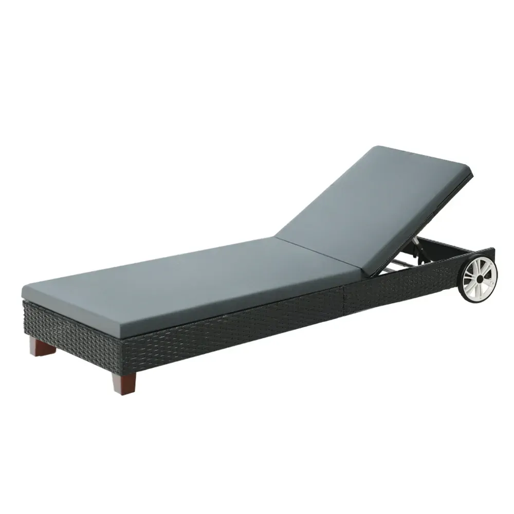 Sun Lounge Wicker Lounger Day Bed Wheel Patio Outdoor Furniture Setting Price