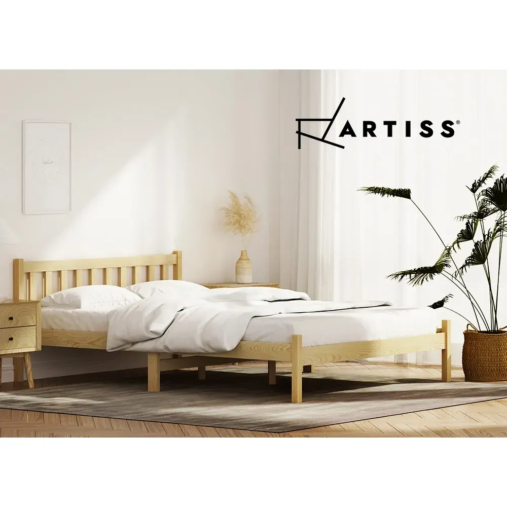 Waroonee Bed Frame Wooden Bed Base Pine Timber Mattress Foundation Price