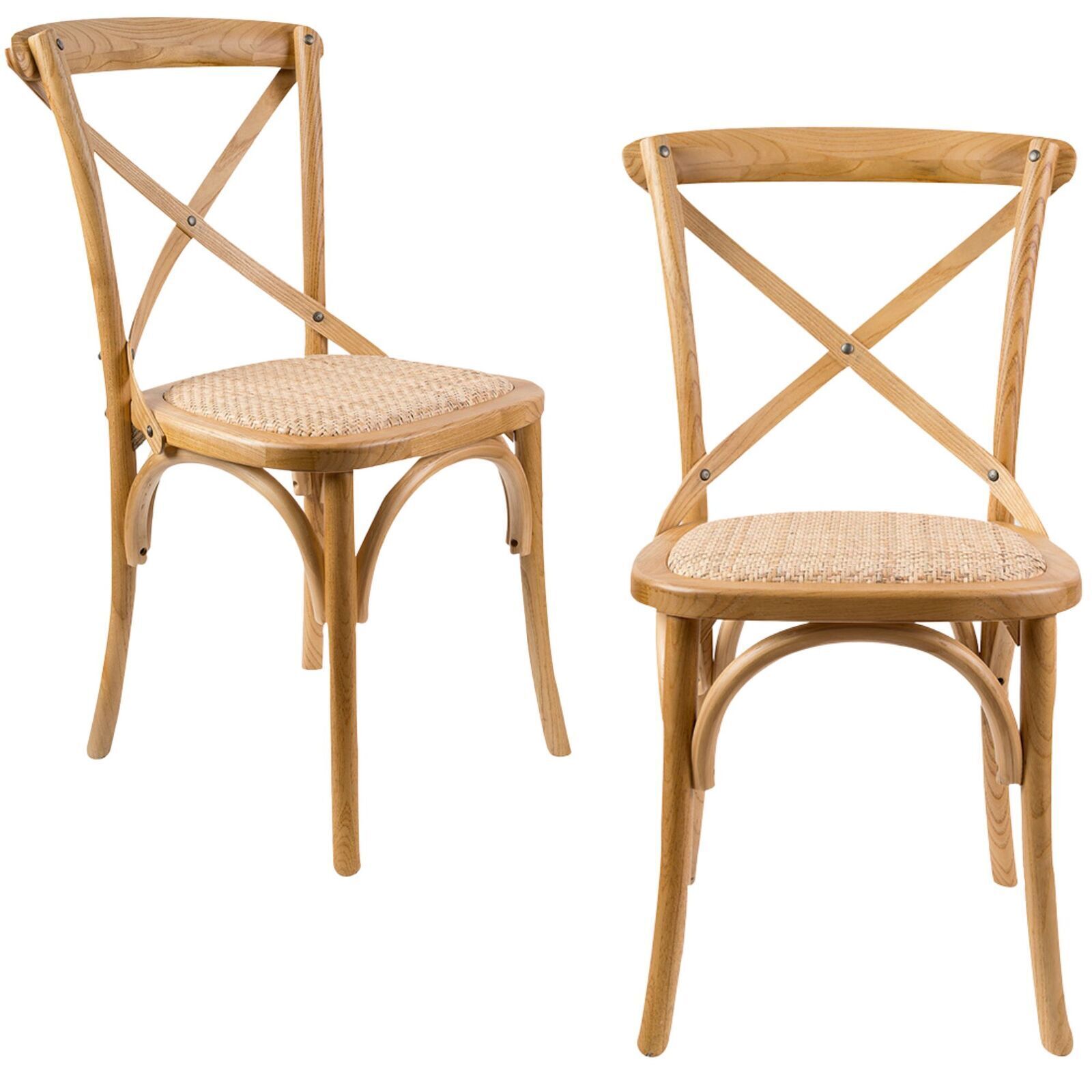 Aster Crossback Dining Chair Solid Birch Timber Wood Ratan Seat Price