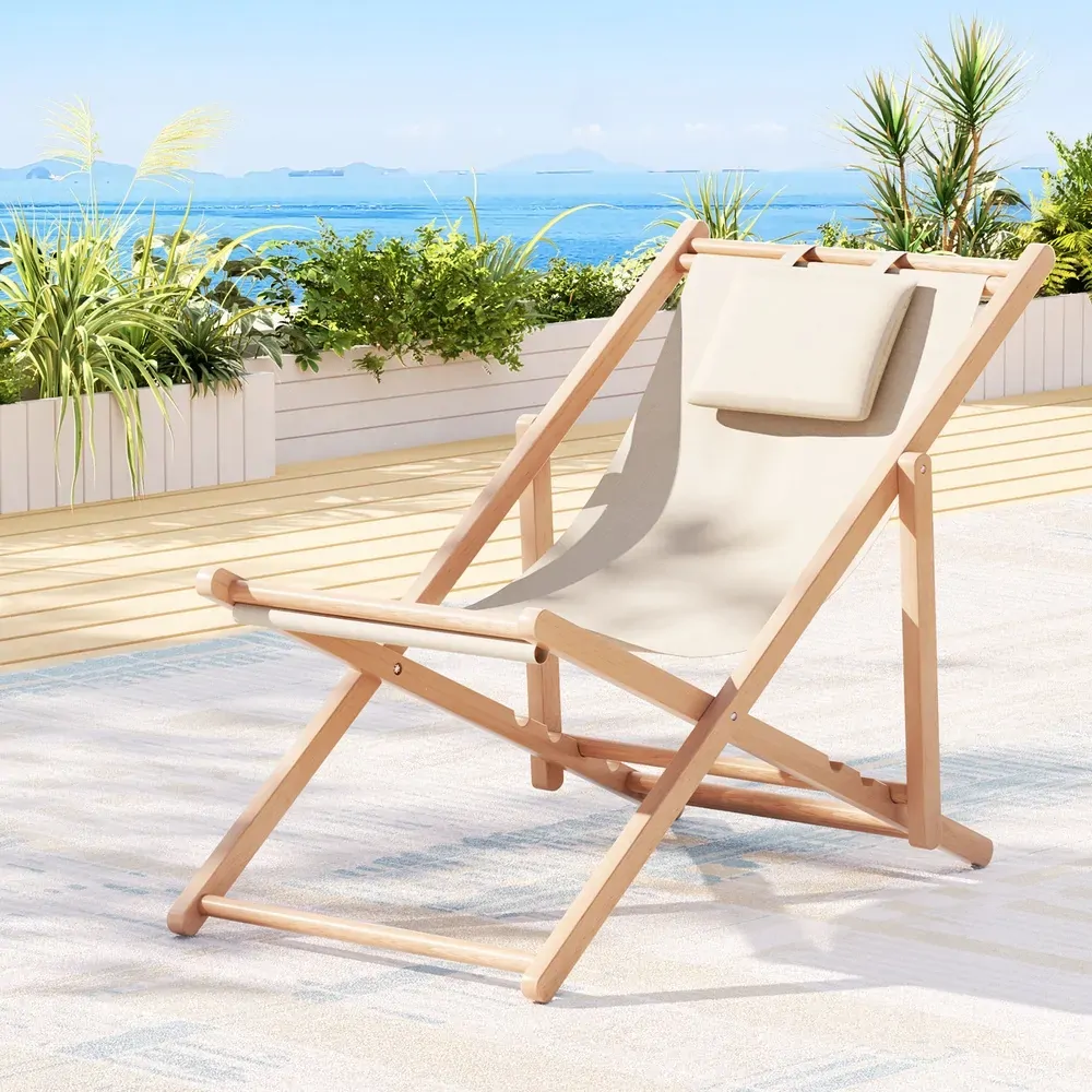 Outdoor Chairs Sun Lounge Deck Beach Chair Folding Wooden Patio Furniture Price