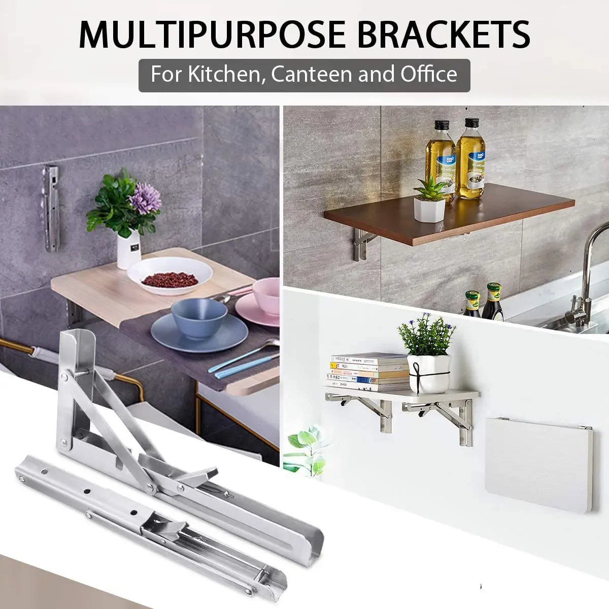 2PCS Steel Wall Mounted Folding Triangle Angle Shelf Support Bracket Rack Price