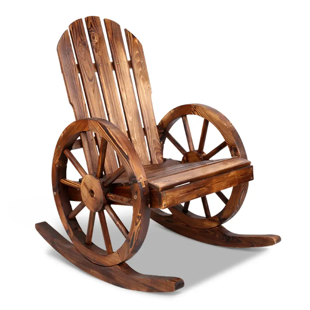 Wagon Wheels Rocking Chair - Brown Price