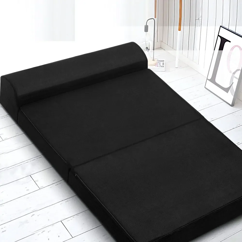 Barnoldswick Bedding Folding Foam Mattress Portable Sofa Bed Mat Air Mesh Fabric Black Price