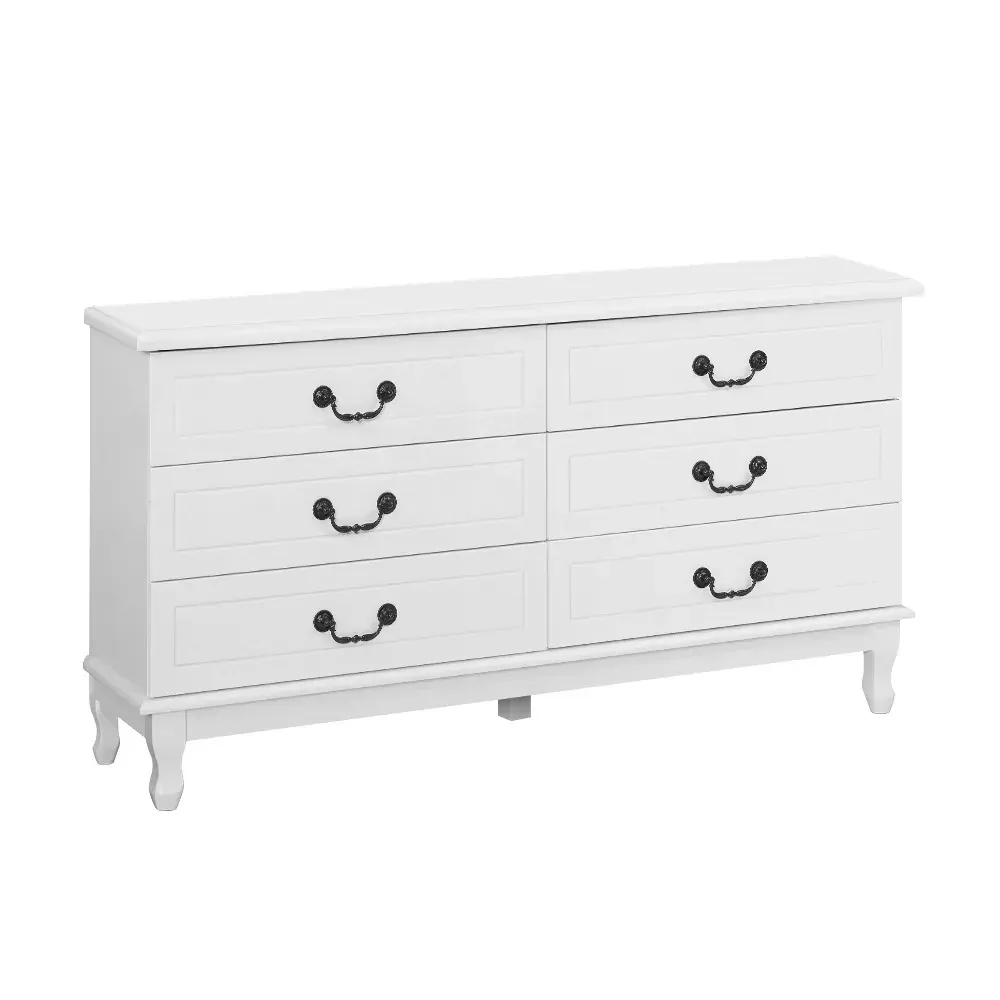 Chest of Drawers Dresser Table Lowboy Storage Cabinet White KUBI Bedroom Price