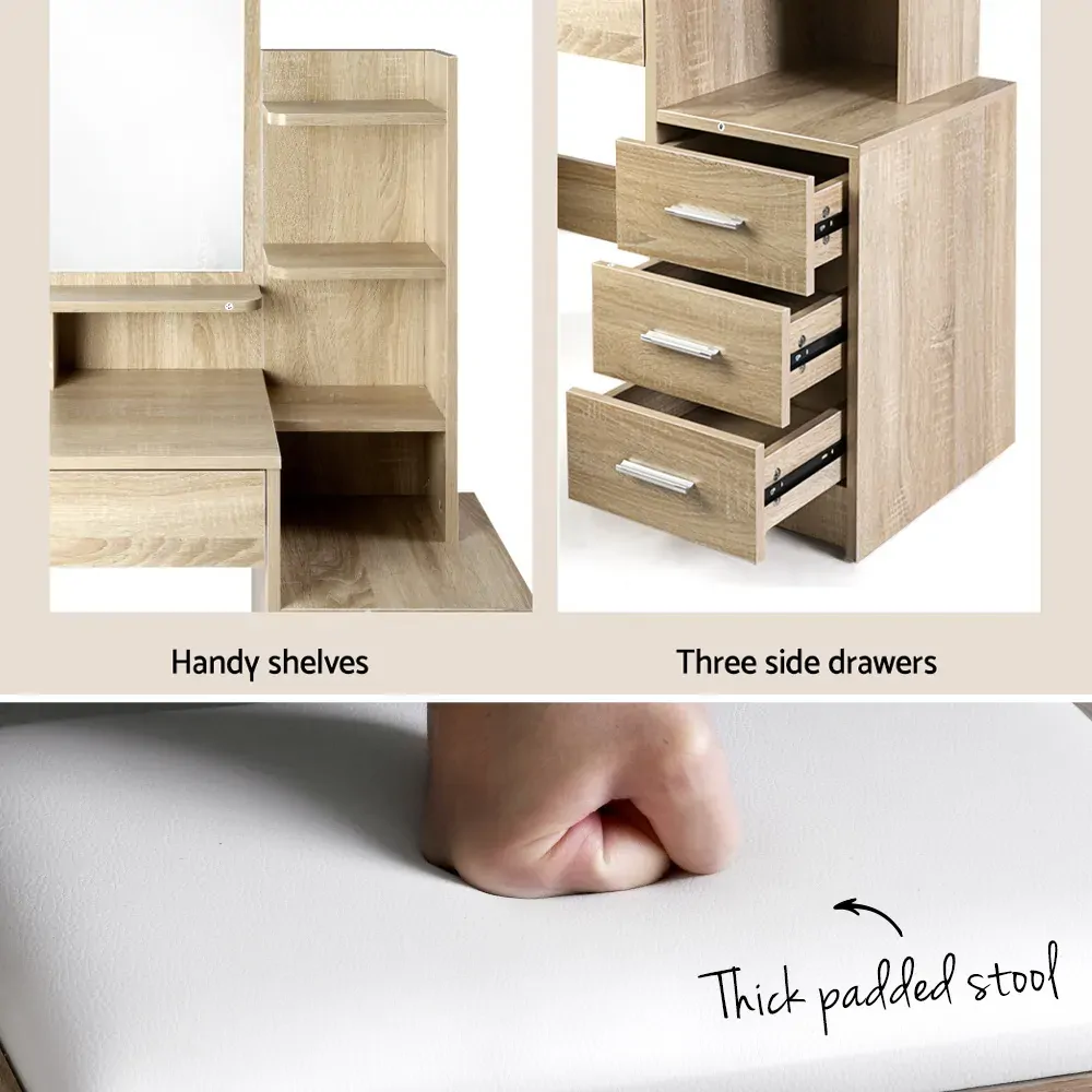 Dressing Table Mirror Stool Set Vanity Makeup Desk Organizer Drawer Price