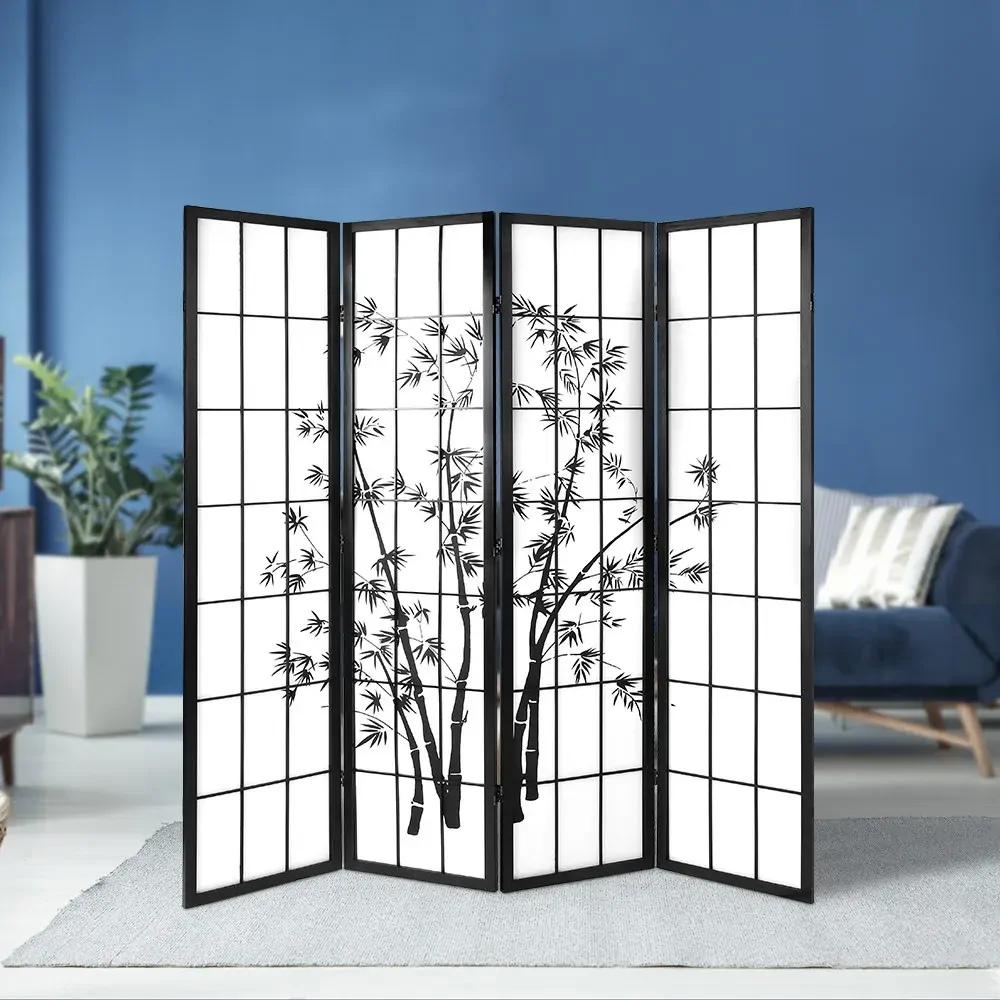 Pleasanton Room Divider Screen Privacy Dividers Pine Wood Stand Black White Price
