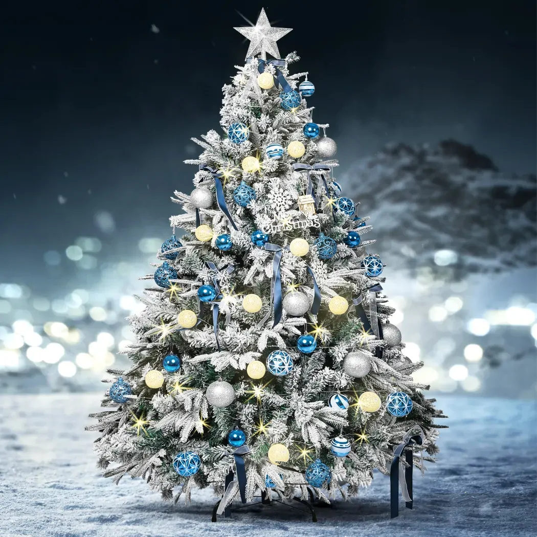 Christmas Tree Fairy Lights Snow Flocked Xmas Ornaments Decor Price