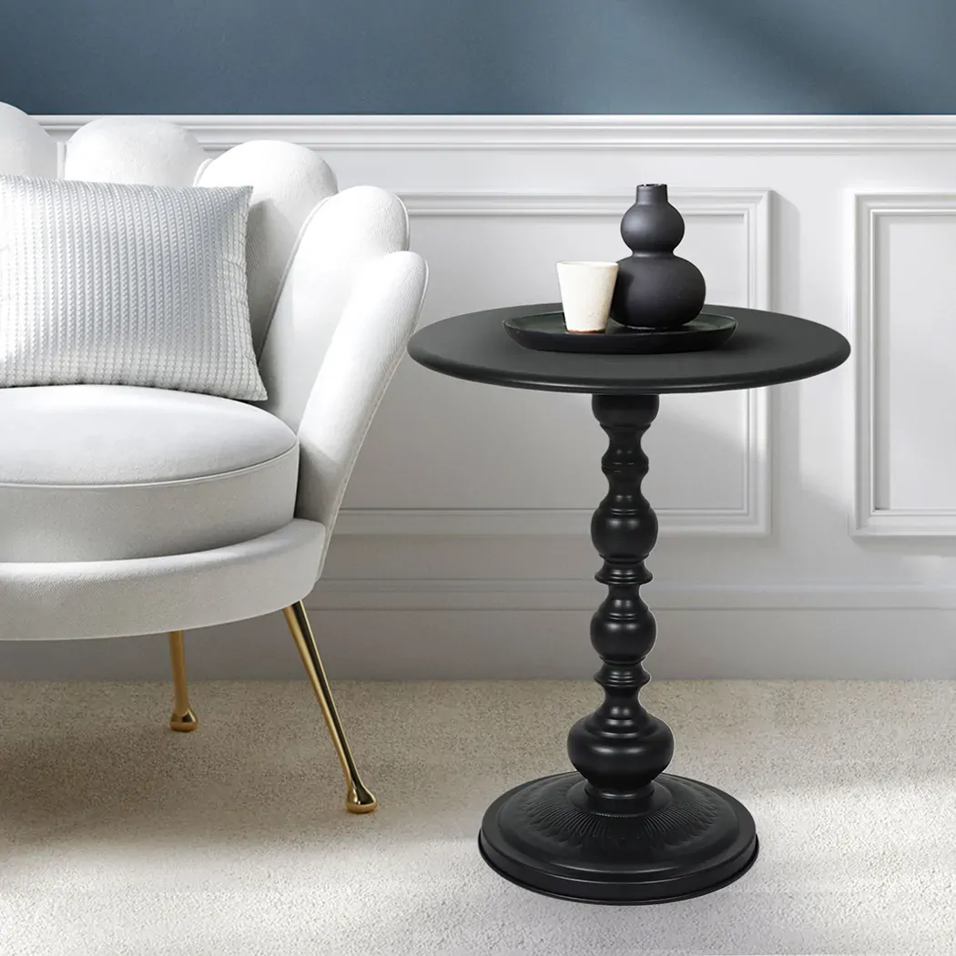 Grandville Side Table Vintage End Round Tabletop Steel Base Nightstand Antique Price