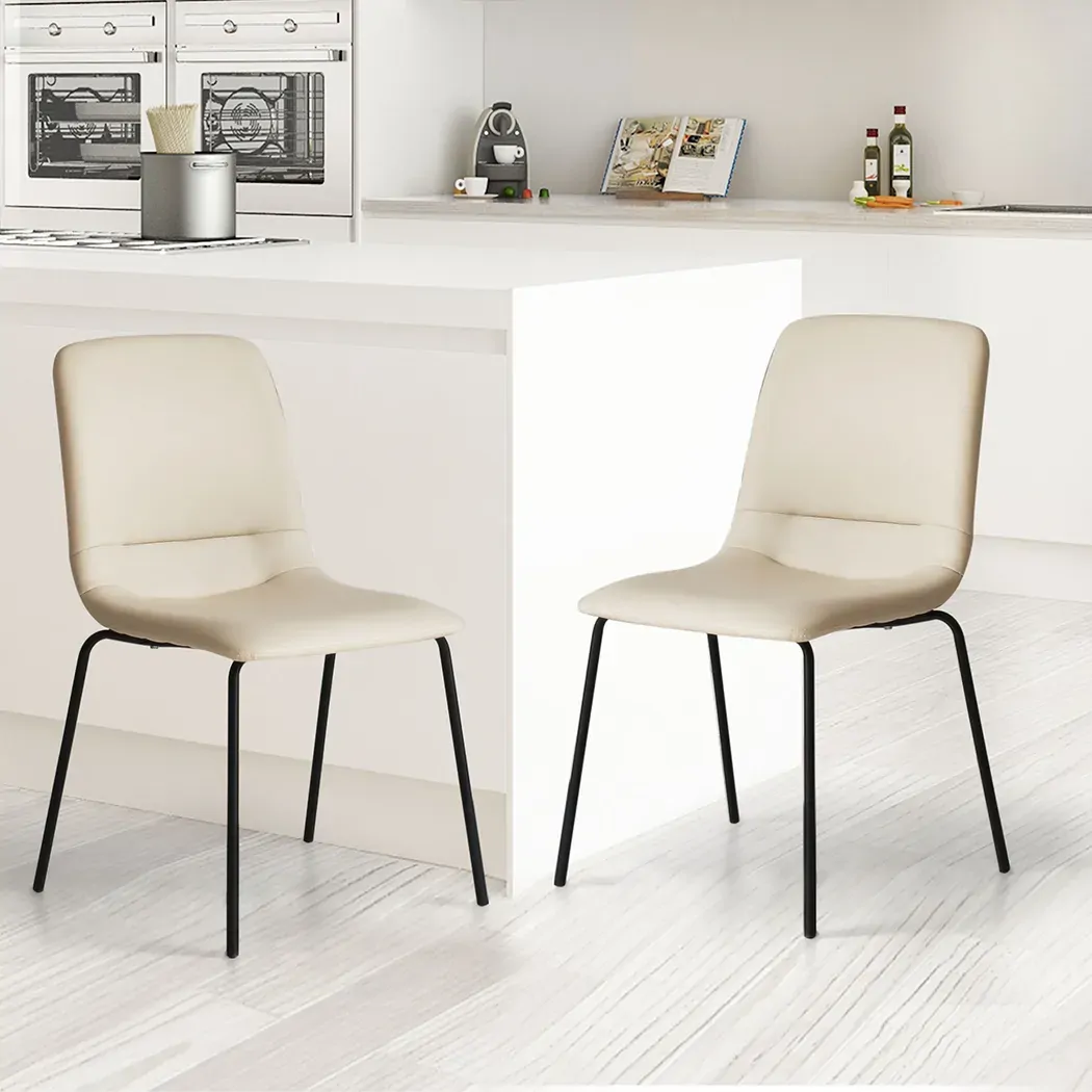 4x Dining Chairs Kitchen Table Chair Lounge Room Padded Seat PU Leather Price