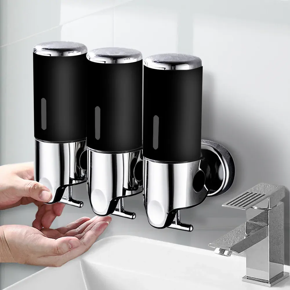 3 Bottles Bathroom Shower Soap Shampoo Gel Dispenser Pump Wall 1500ml Price