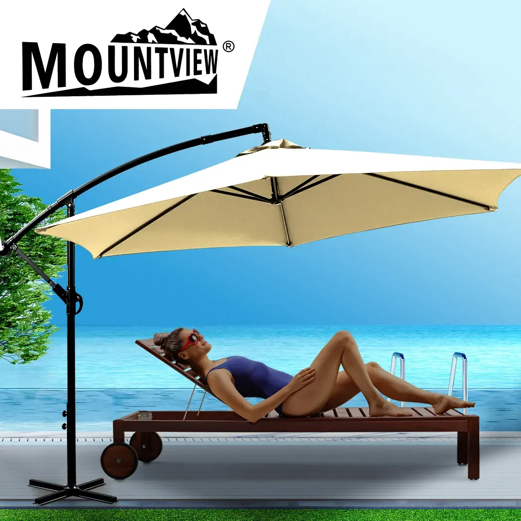 3M Outdoor Umbrella Cantilever Cover Garden Patio Beach Umbrellas Crank Price