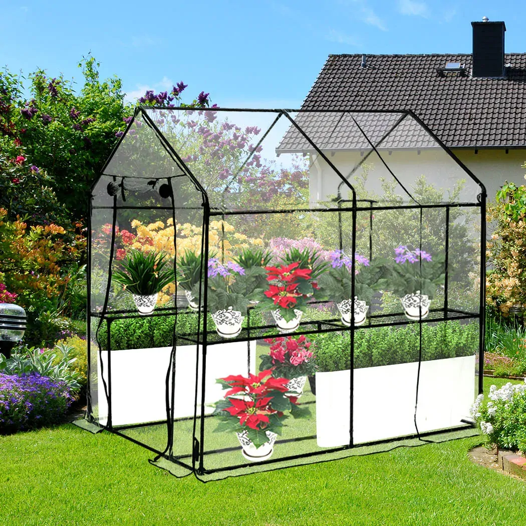 Walk In Greenhouse Garden Shed PVC Cover Film Tunnel Green House Plant Price