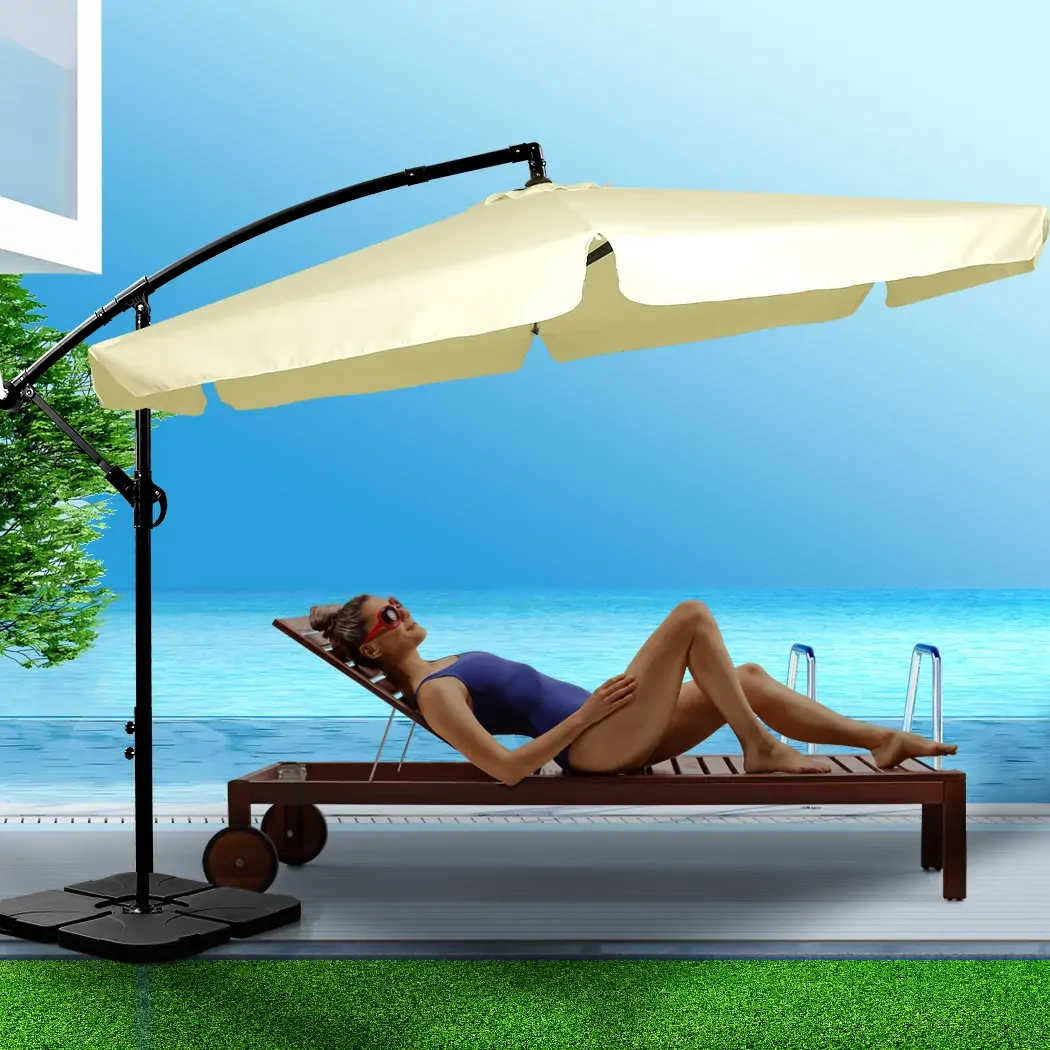 3M Patio Outdoor Umbrella Cantilever With Base Stand Price