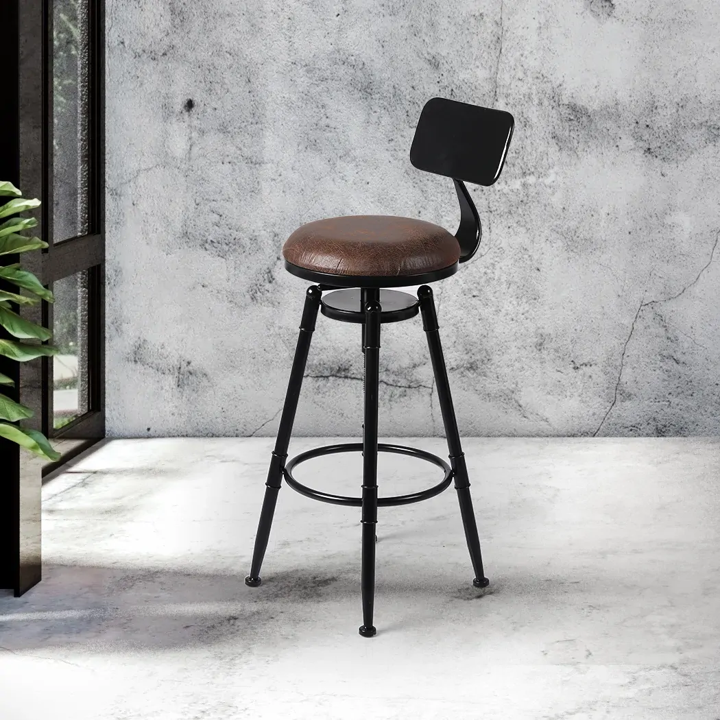 Industrial Bar Stools Kitchen Stool PU Leather Barstools Swivel Chair Price