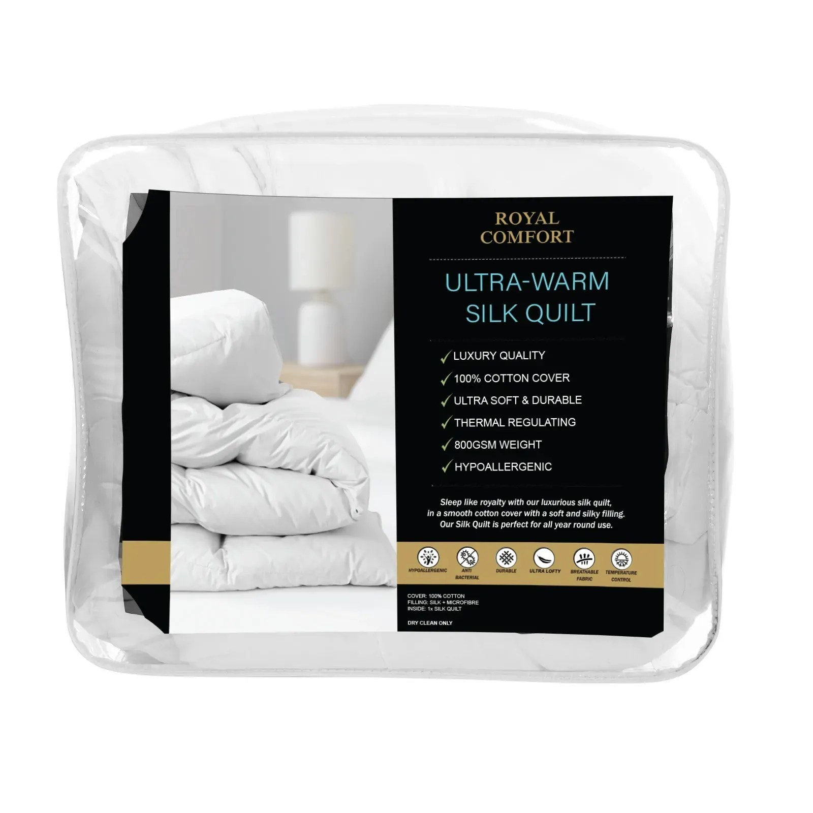 Royal Comfort 800GSM Silk Quilt Price