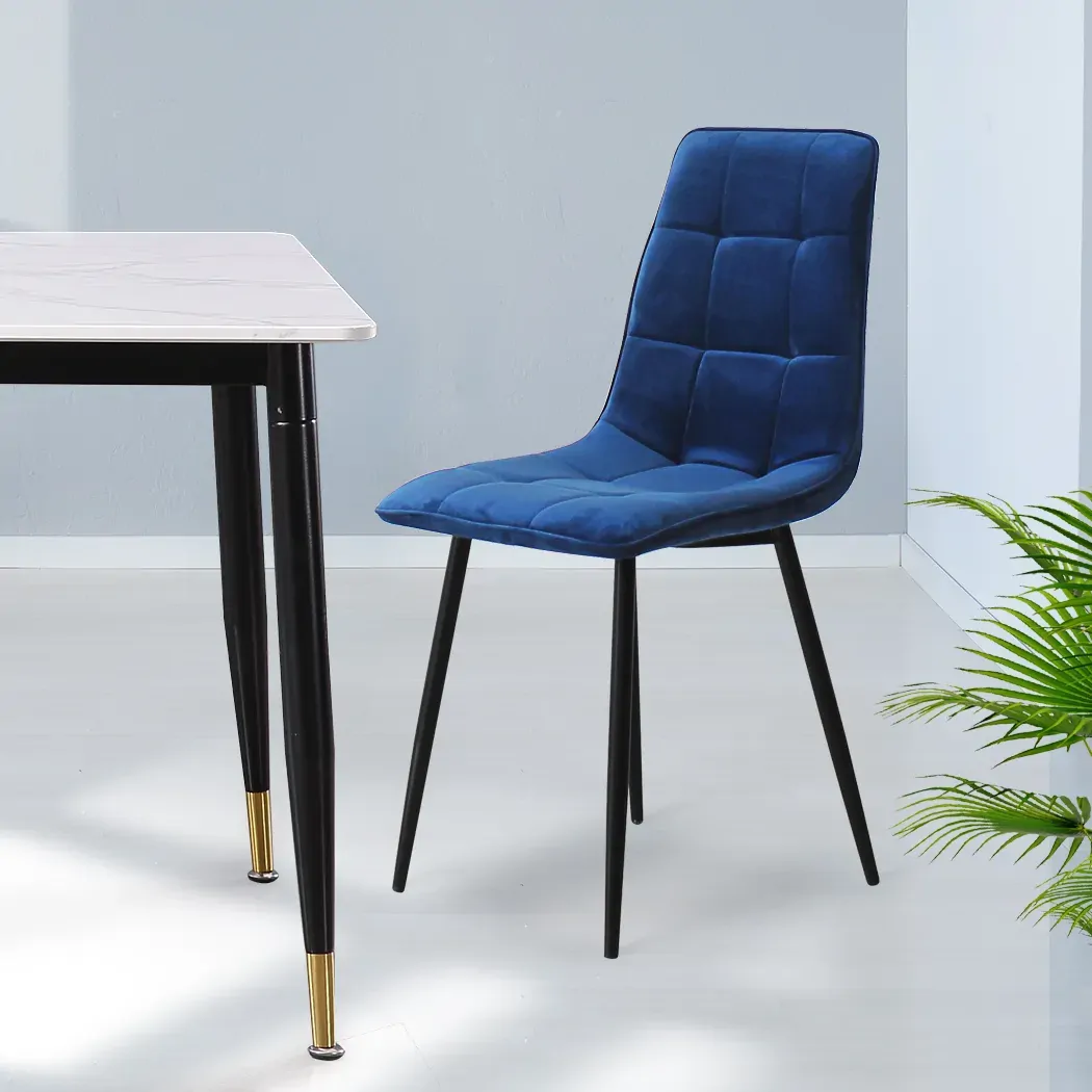 4x Dining Chairs Kitchen Table Chair Lounge Room Retro Padded Seat Velvet Price