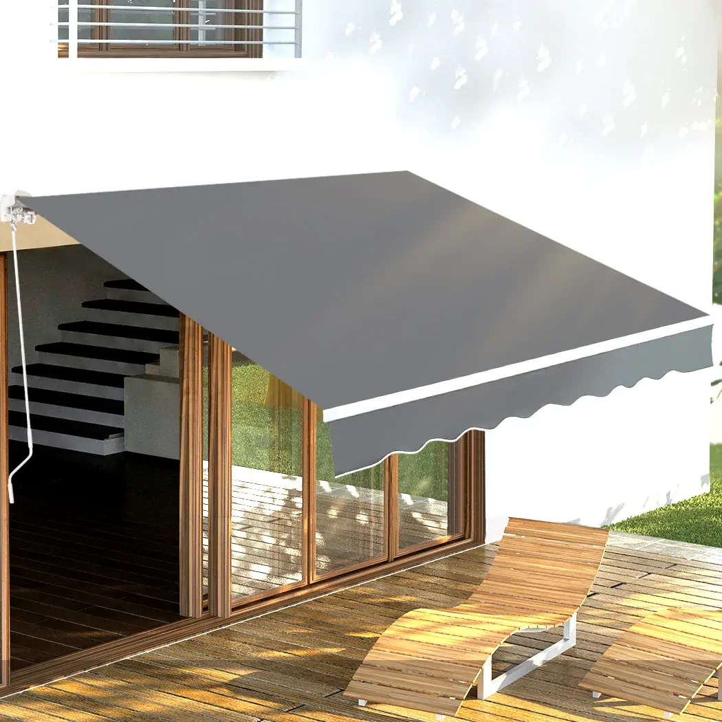 Folding Arm Awning Retractable Manual Sunshade Canopy Window Patio Pivot Price