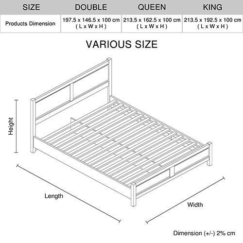 Agawam Bed Frame Natural Wood like MDF in Oak Colour Price