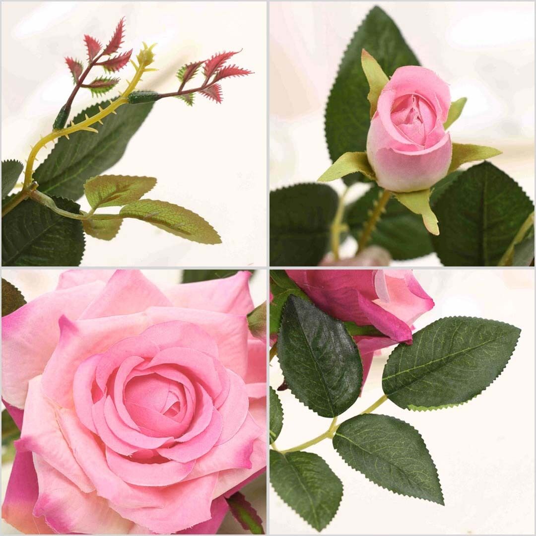 12pcs Artificial Silk Flower Fake Rose Bouquet Table Decor Price