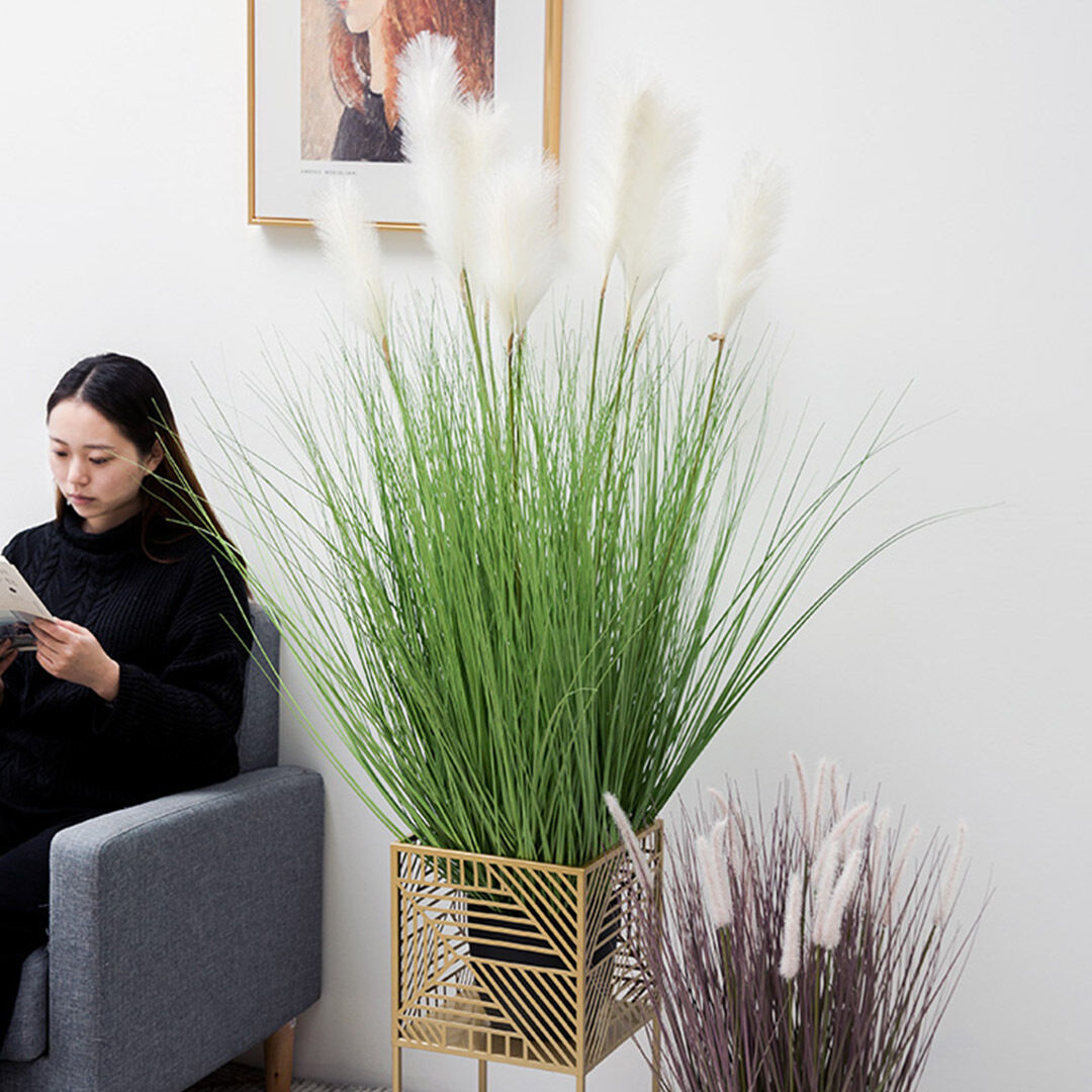 Green Artificial Indoor Potted Bulrush Grass Tree Fake Plant Simulation Decorative Price