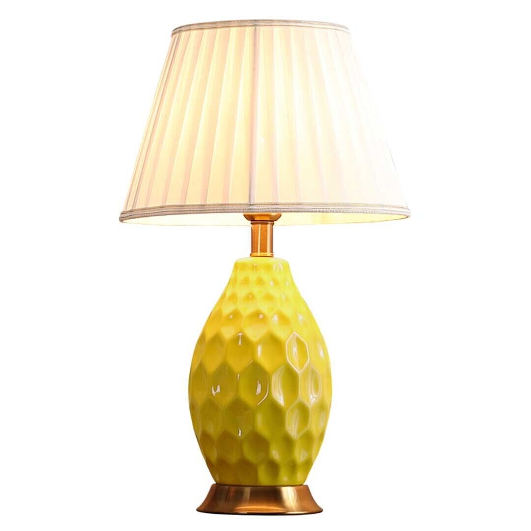 Textured Ceramic Oval Table Lamp with Gold Metal Base Price