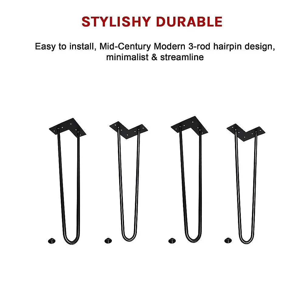 Set of 4 Industrial Retro Hairpin Table Legs 12mm Steel Bench Desk Leg Price