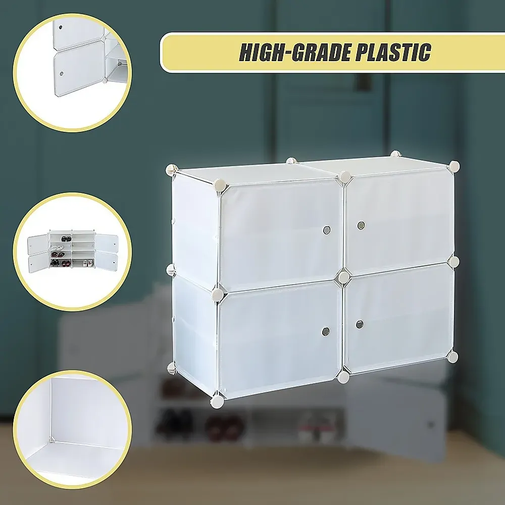 White Cube DIY Shoe Cabinet Rack Storage Portable Stackable Organiser Stand. Price