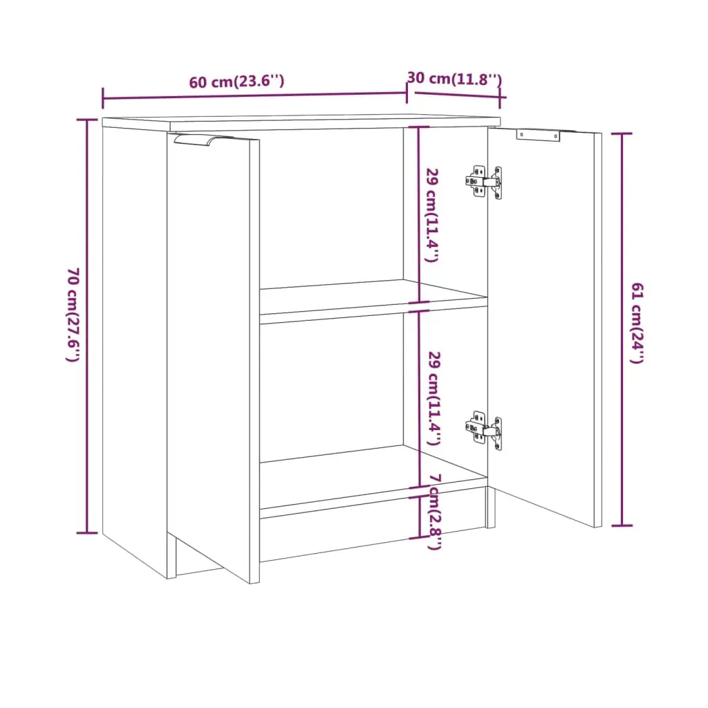 Sideboard 60x30x70 cm Engineered Wood Price