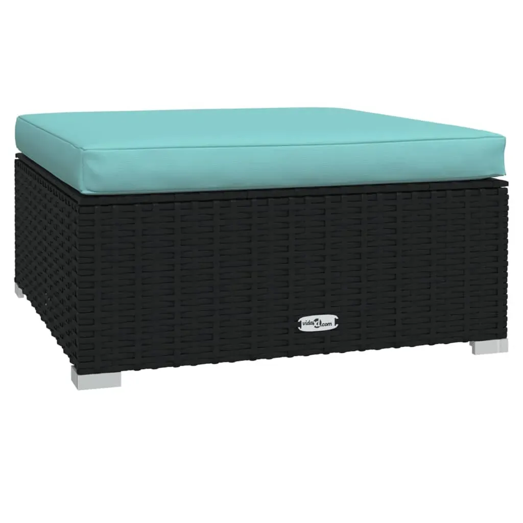 Garden Lounge Set with Cushions Black Poly Rattan Price