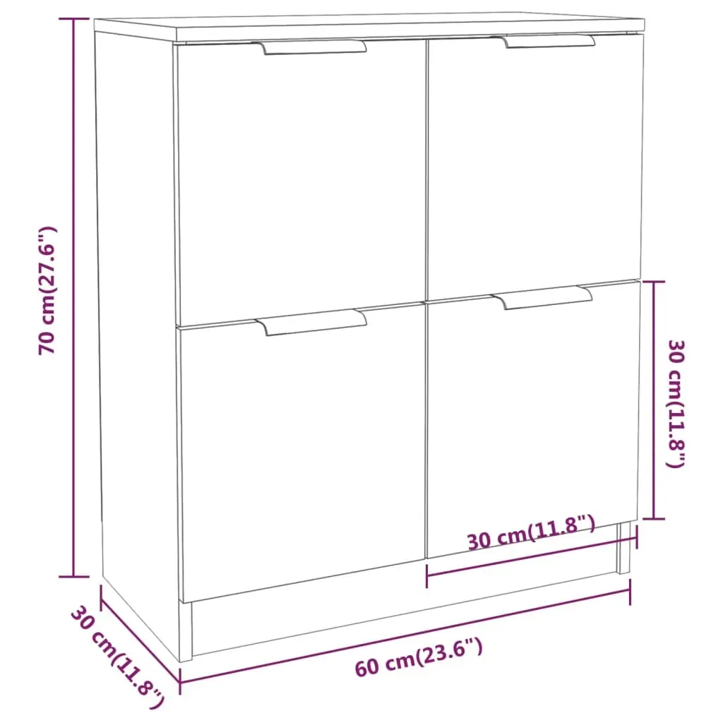 Sideboards 2 pcs 60x30x70 cm Engineered Wood Price