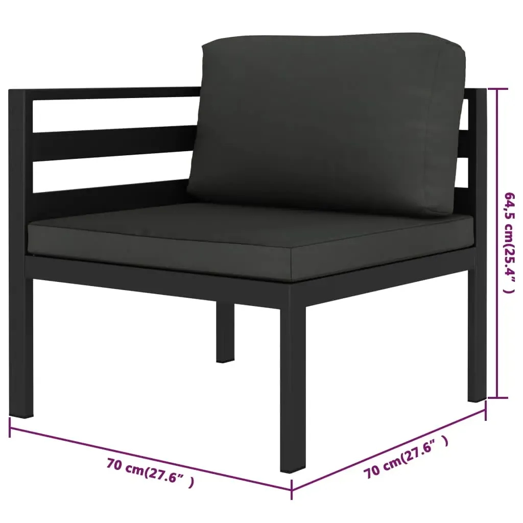 Garden Lounge Set with Cushions Aluminium Anthracite Price