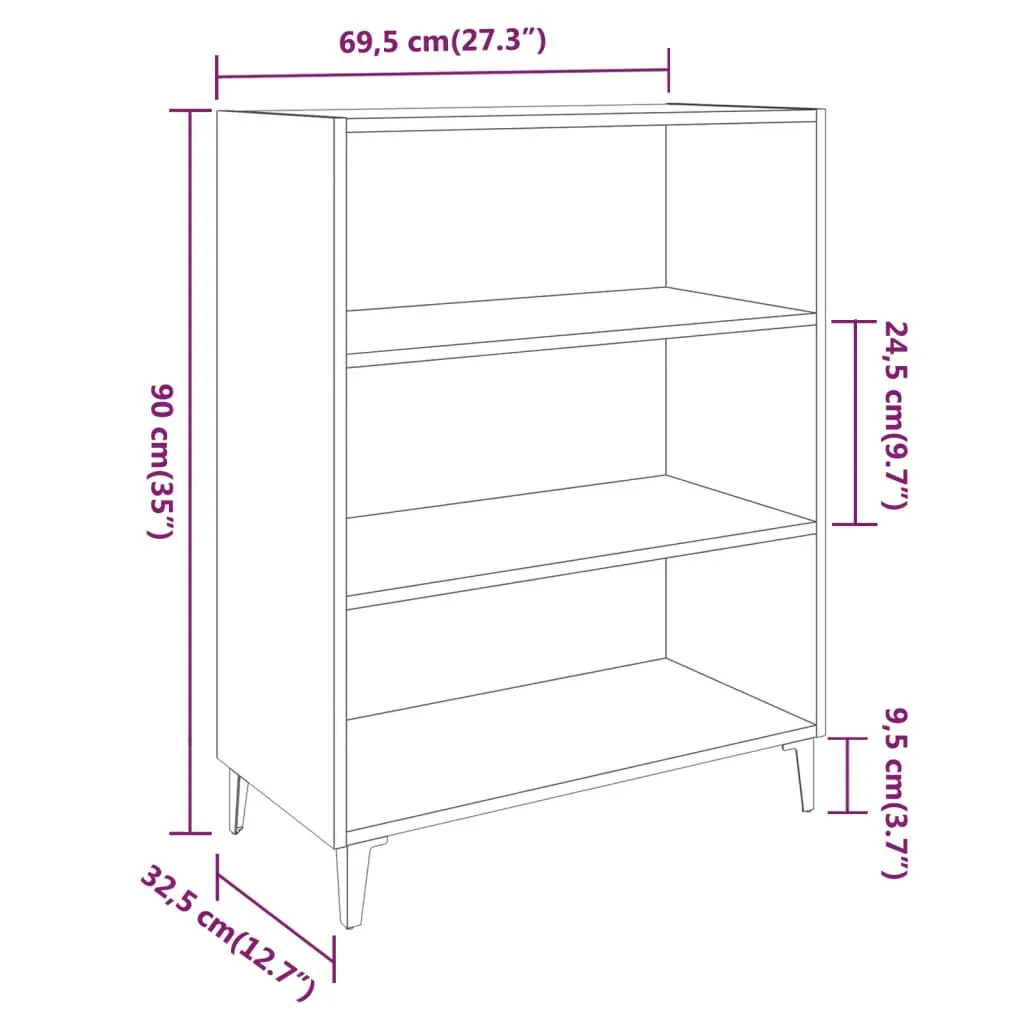 Sideboard 69.5x32.5x90 cm Engineered Wood Price