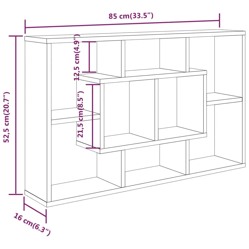 Wall Shelf 85x16x52.5 cm Engineered Wood Price