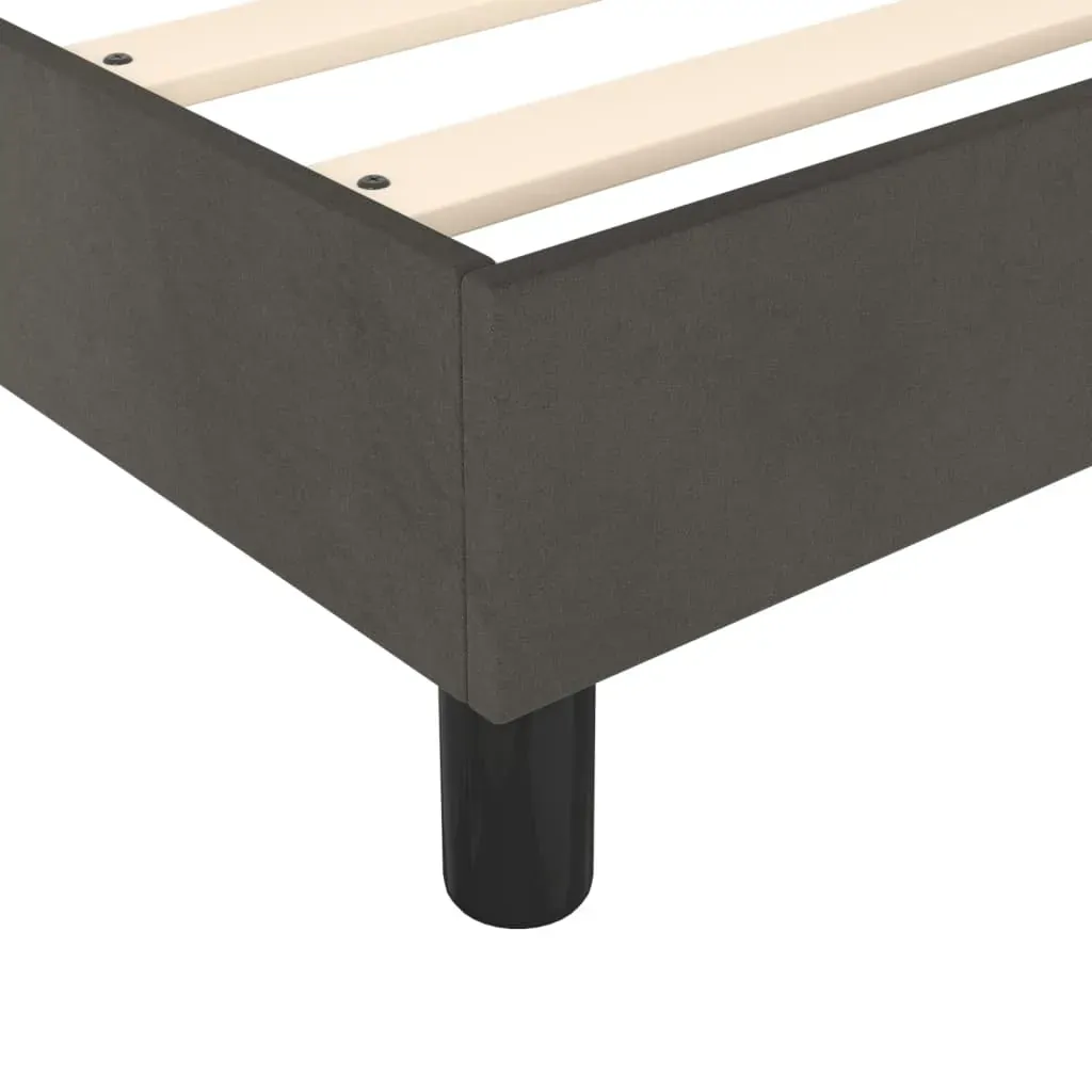 Box Spring Bed with Mattress Dark Grey Velvet Price