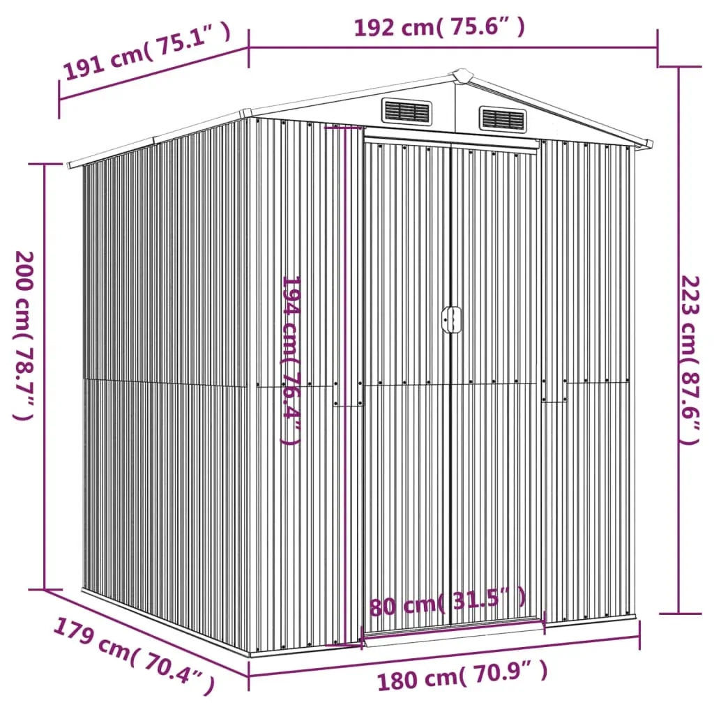 Garden Shed Anthracite Galvanised Steel Price