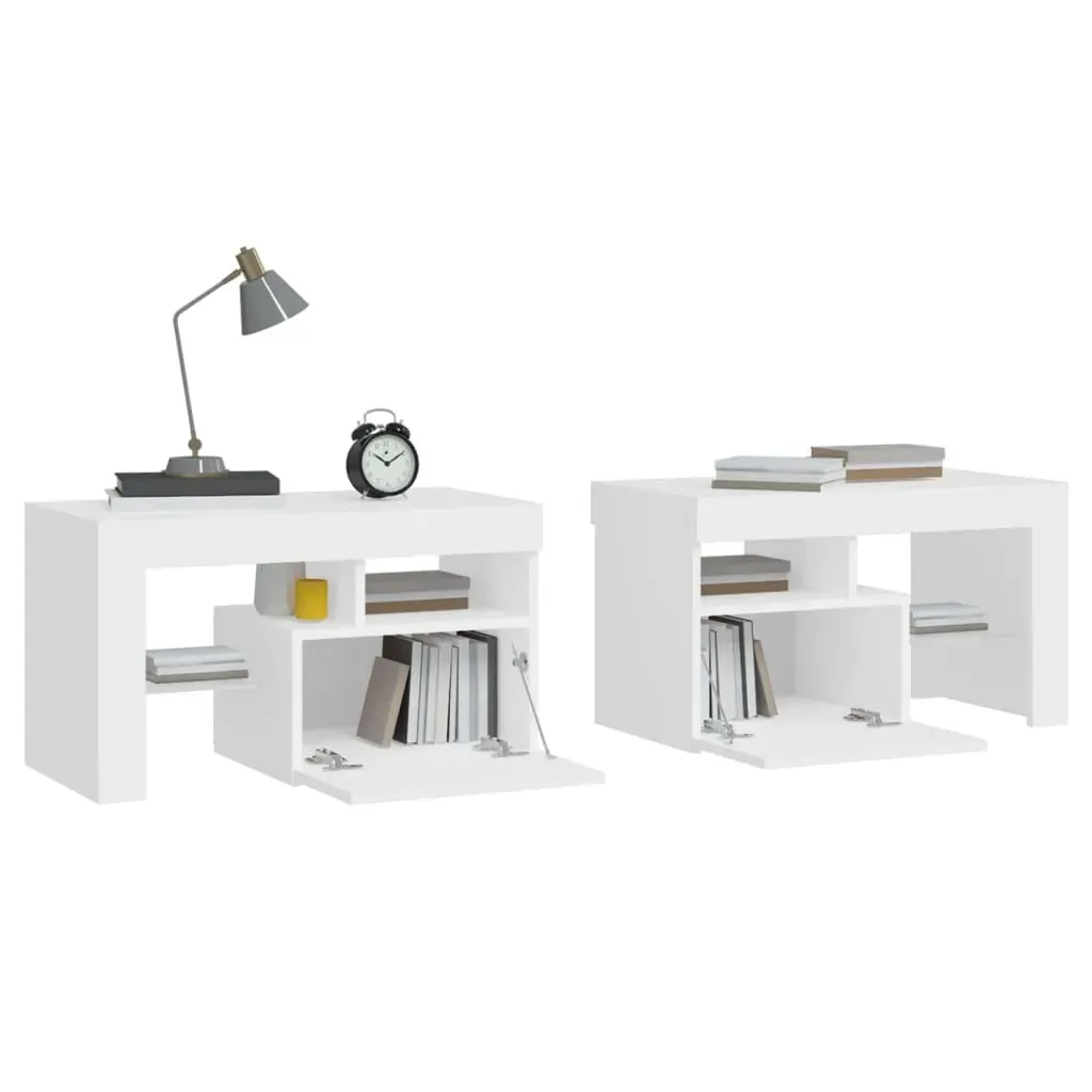 Northbrook Bedside Cabinets 2 pcs with LED Lights 70x36.5x40 cm Price