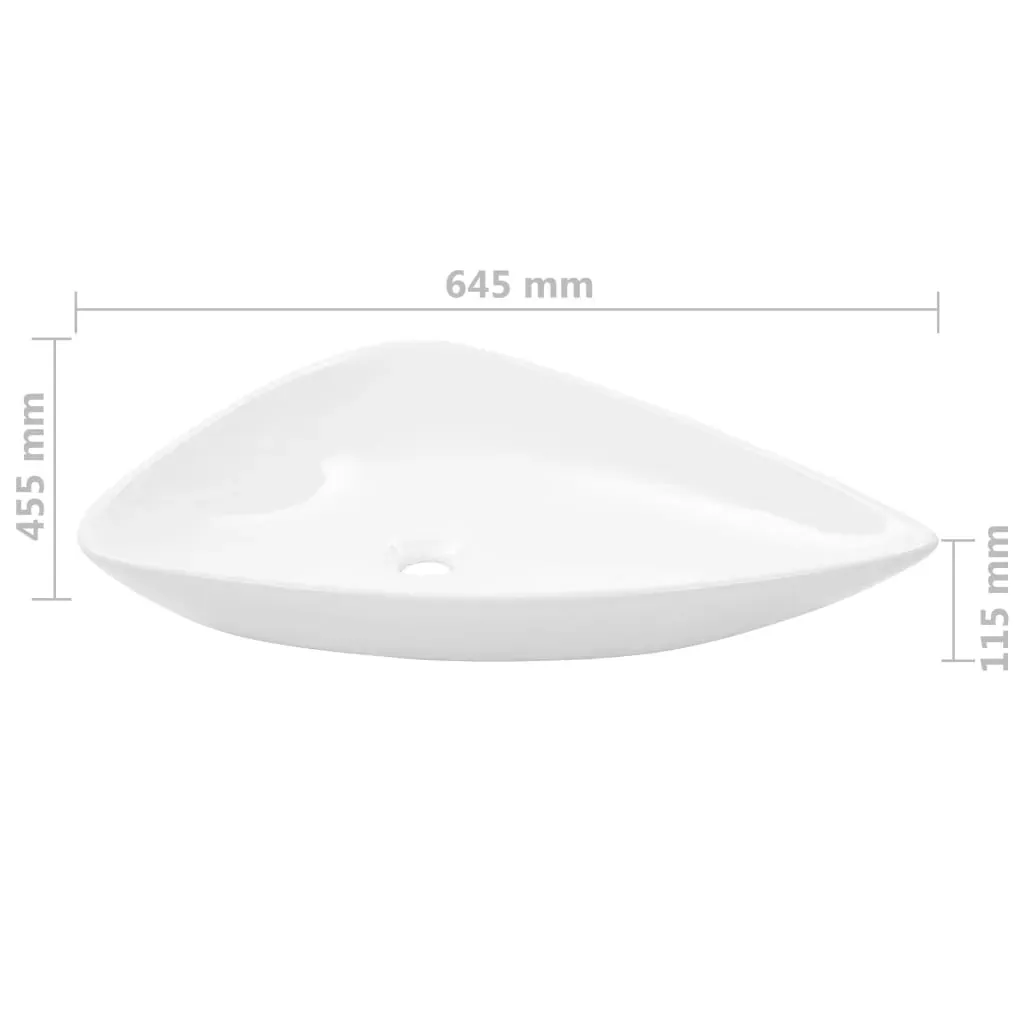 Basin Ceramic Triangle 645x455x115 mm Price