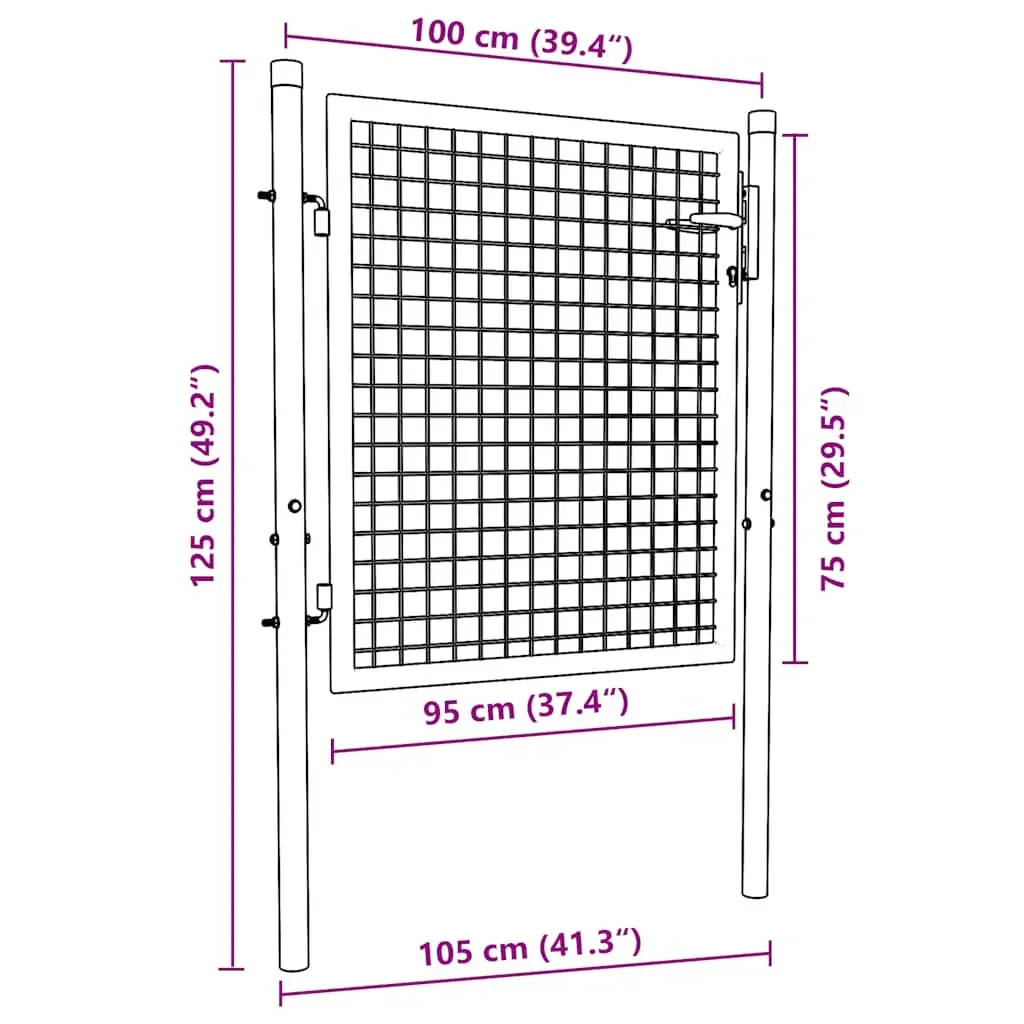 Mesh Garden Gate Galvanised Steel Grey Price
