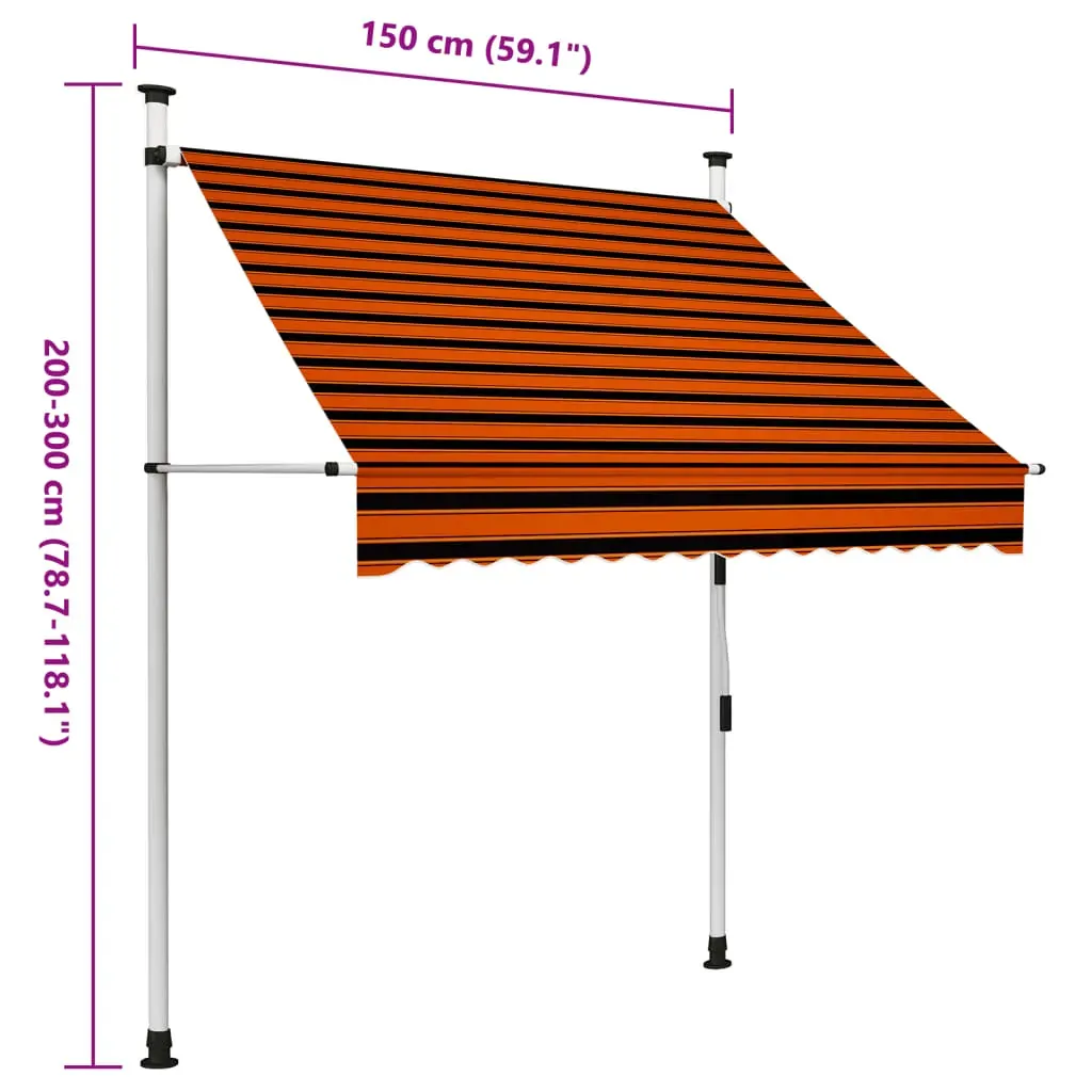 Manual Retractable Awning Orange and Brown Price