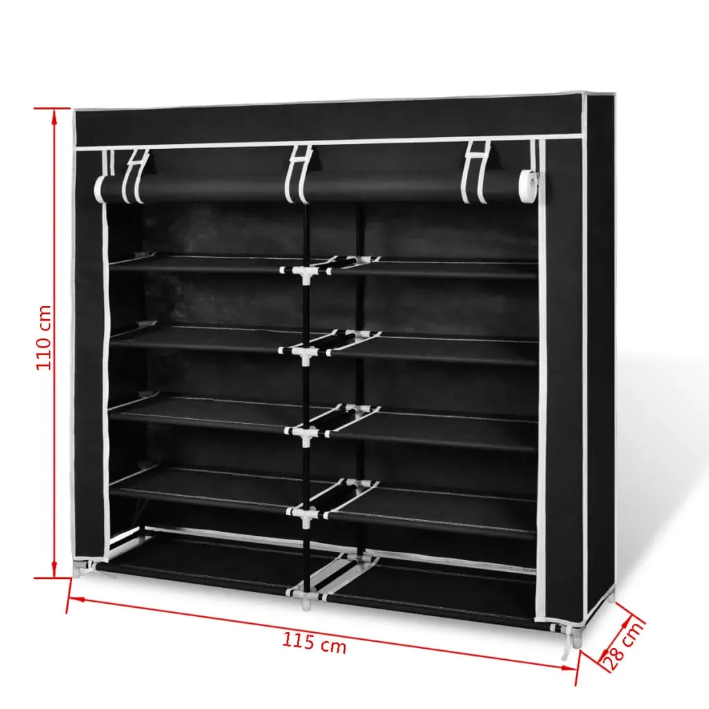 Fabric Shoe Cabinet with Cover 115 x 28 x 110 cm Price