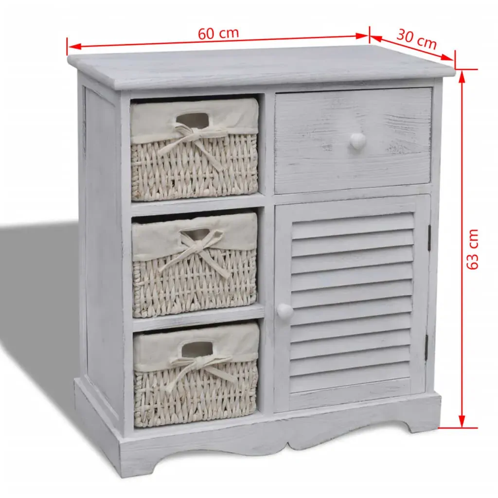 Wooden Cabinet 3 Left Weaving Baskets Price