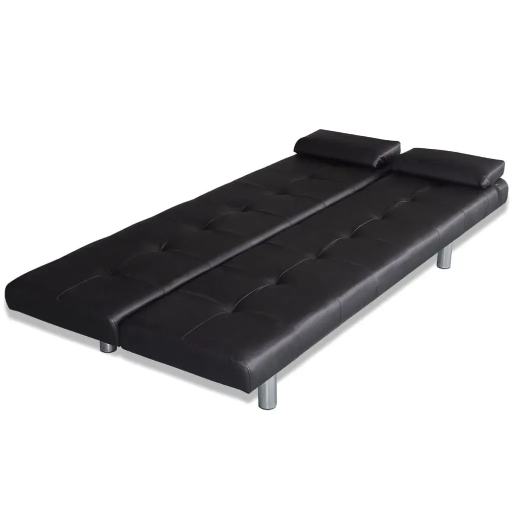Rutland Sofa Bed with Two Pillows Artificial Leather Adjustable Price