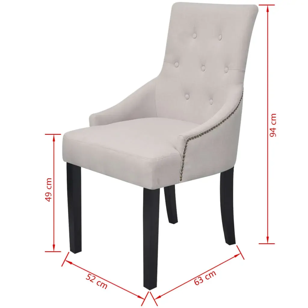 Dining Chairs Cream Grey Fabric Price