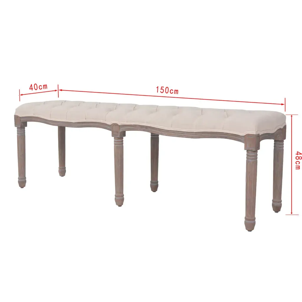 Bench Linen Solid Wood 150x40x48 cm Price