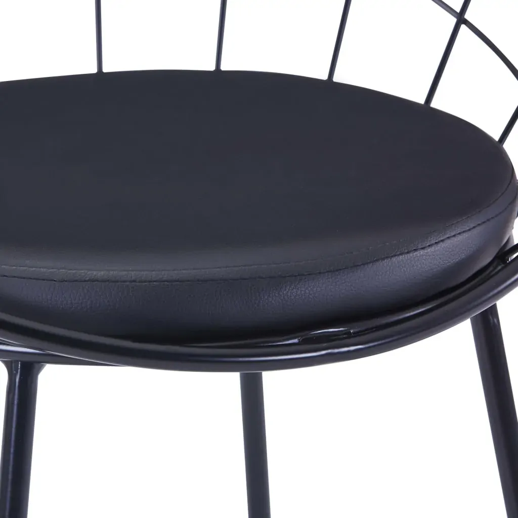 Dining Chairs with Faux Leather Seats Black Steel Price