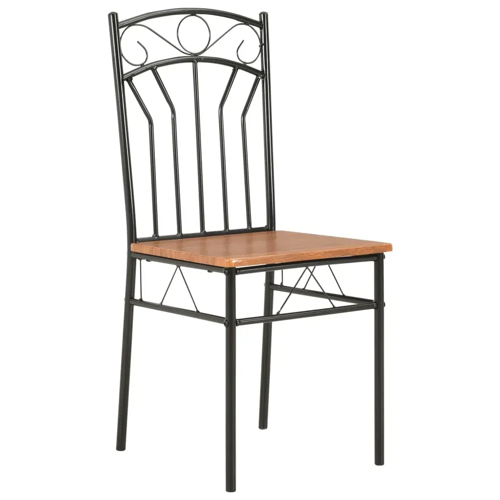 Dining Set MDF and Steel Brown Price