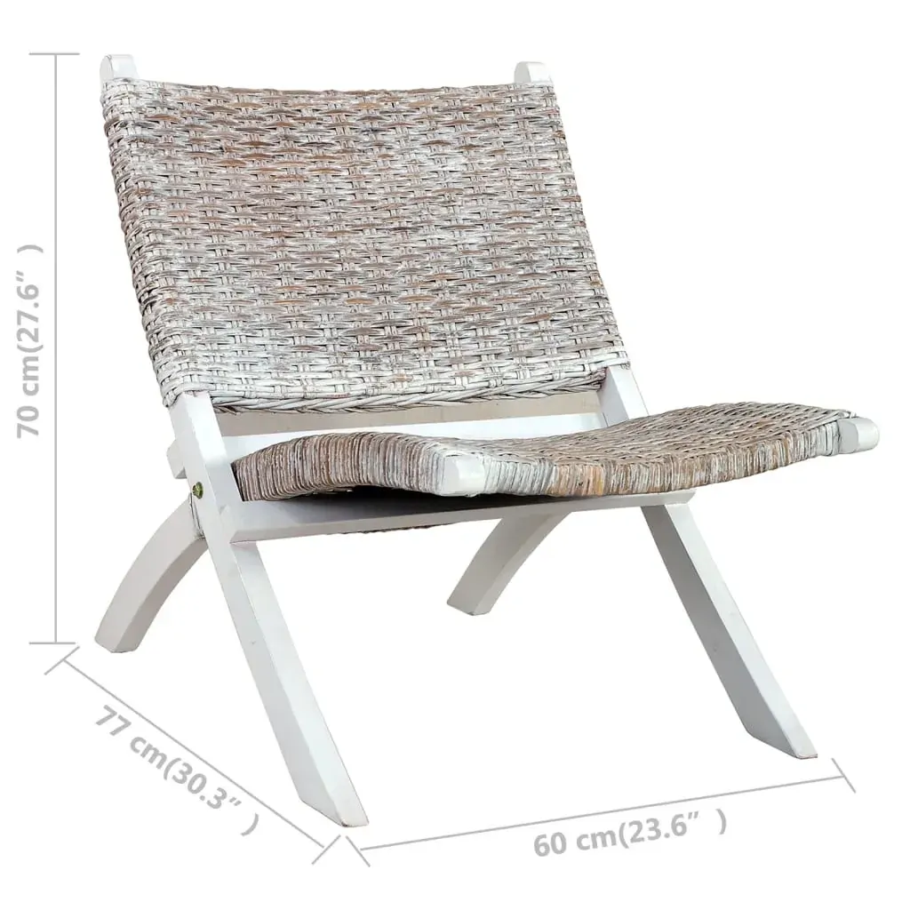 Relaxing Chair Natural Kubu Rattan and Solid Mahogany Wood Price