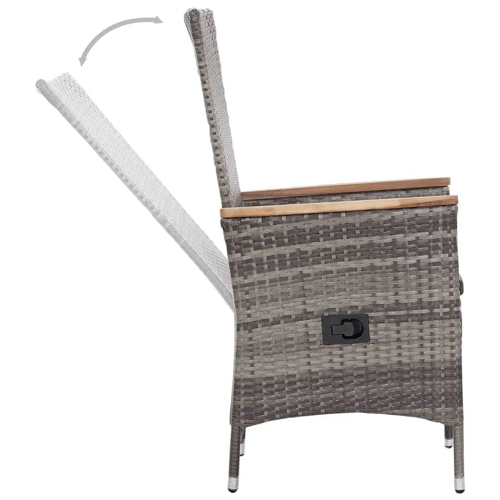 3 Piece Garden Lounge Set with Cushions Poly Rattan Grey Price